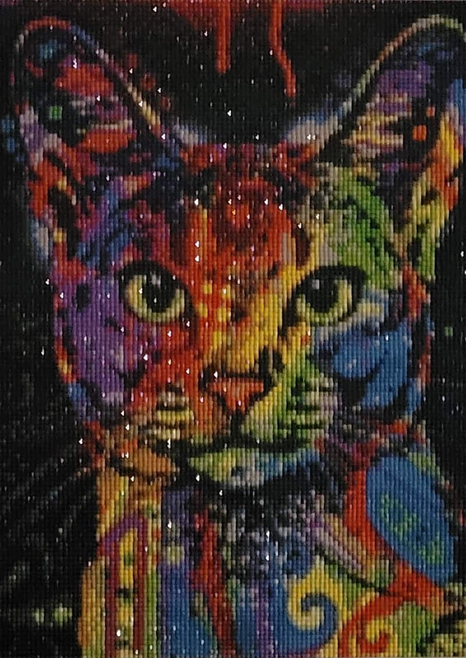 Sparkly Selections Beginner Sparkly Cat Diamond Painting Kit, Round Diamonds